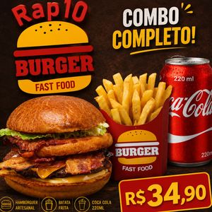 imagem do produto Combo Burger Bacon (Fritas 150gr+Coca Cola 220ml)