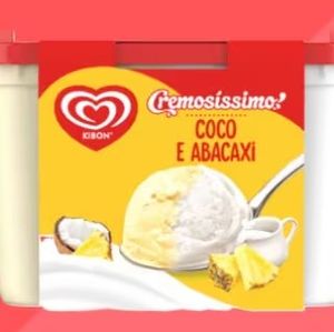 imagem do produto Pote Kibon Cremosíssimo 2 em 1 Frutas Tropicais