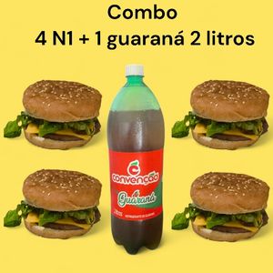 imagem do produto COMBO 4 N°1 + 1 GUARANÁ 2 LITROS 