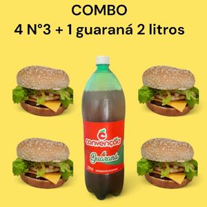imagem do produto COMBO 4 N°3 + 1 GUARANÁ 2 LITROS 