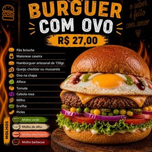 imagem do produto Burguer com Ovo e Batata Frita
