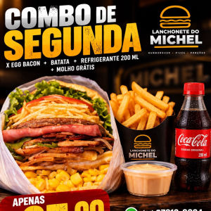 imagem do produto X egg bacon + batata + refri 200ml +Molho Gátis 