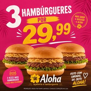 imagem do produto 3 hambúrgueres por 29,99