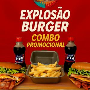 imagem do produto 2 explosão Burger+2 refri de 200ml+batata frita