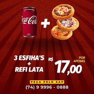 imagem do produto Combo 3 esfiha's + refri lata 350ml