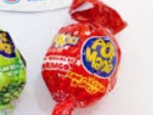 imagem do produto Pirulito popmania maxxi com recheio de chiclete morango