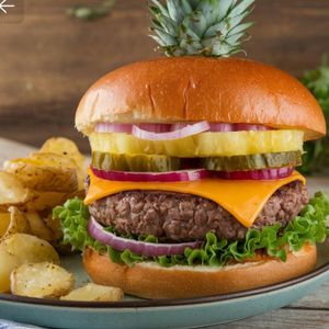 imagem do produto Hambúrguer artesanal bocca Hg Califórnia com abacaxi.