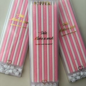 imagem do produto Kit de velas longas - 10 unidades com glitter