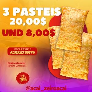 imagem do produto 3 x Pastel 2x carne e queijo 1 x presunto e queijo 