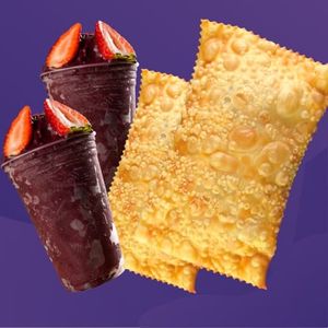 imagem do produto 2 pastéis + 2 açaís 300ml Pastel presunto e queijo e carne e queijo