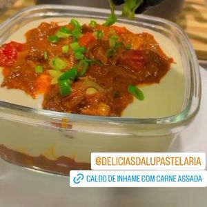 imagem do produto Caldo de inhame com carne assada. 