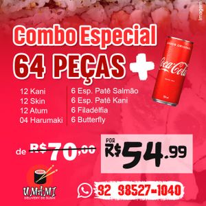 imagem do produto Combo Especial (64 PEÇAS) + Refri Lata