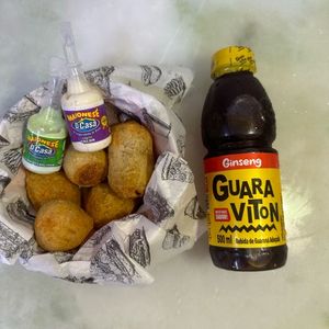 imagem do produto 5 salgados+1 guaraviton+2 molhos 