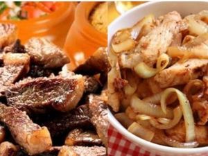 imagem do produto Marmitex de frango e bife em tiras