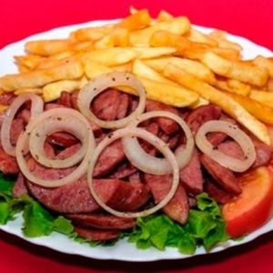 imagem do produto Fritas com Calabresa acebolada e muçarela P