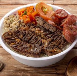 imagem do produto MARMITA PEQUENA C/ CHURRASCO 