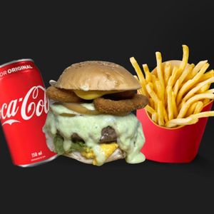 imagem do produto Bob burguer + batata frita gratis + refrigerante lata