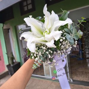 imagem do produto Buquê de noiva lírio solitária branco 