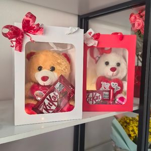 imagem do produto SURPRESA DO AMOR - URSO + KIT KAT + SACOLA DE VISOR ( acompanha só uma unidade ) 
