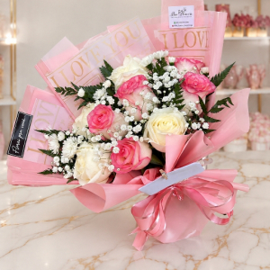 imagem do produto Buquê Delicado 8 rosas ( rosé e branca )