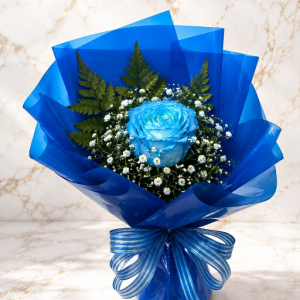 imagem do produto  buquê 01 rosa luxo azul 