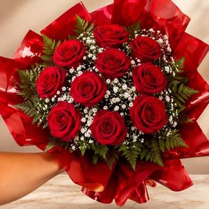 imagem do produto Buquê clássico - 12 Rosas vermelhas  