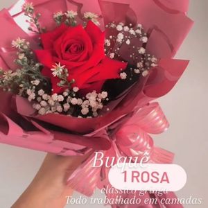 imagem do produto Rosa vermelha solitária luxo embalagem com duas camadas rosa 