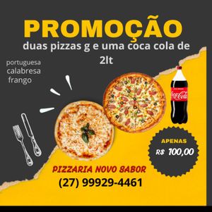 imagem do produto Promoção Somente no PIX ou Dinheiro, Duas Pizza G + Coca Cola 2L