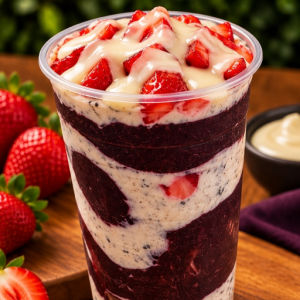 imagem do produto Cookies e morango •Açaí •Creme de cookies •Leite em pó •Morango