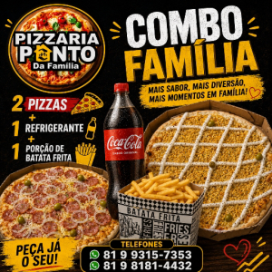 imagem do produto Combo 2 pizzas + 1 refrigerante de 1,5l + batata frita