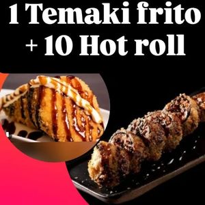 imagem do produto 1 temaki grelhado frito e 10 Hot roll 