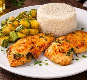 imagem do produto Filé de frango grelhado/arroz/abobrinha