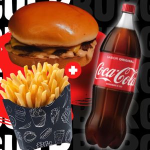 imagem do produto Combo 1 Kids Burguer + 1 Batata Frita Individual + Refri 1 Litro e Molho Grátis