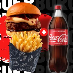 imagem do produto Combo 1 Burguer Artesanal + 1 Batata Frita + Refri 1 Litro + MOLHO GRÁTIS