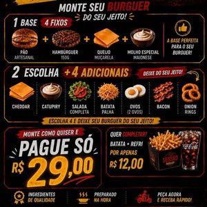 imagem do produto Monte seu Lanche , Coloque os 4 ingredientes na observação do pedido 