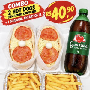 imagem do produto 2 hot dog + 2 fritas + refrigerante de 1ltr