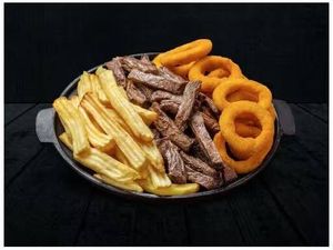 imagem do produto Tiras de Contra filé + Onion Rings + Fritas