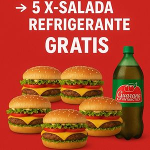 imagem do produto 5X-Salada+Guarana 600ML Grátis 