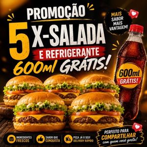 imagem do produto 5X-Salada+Guaraná 600 ml Grátis 