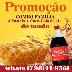 imagem do produto Combo 4 pastéis frango carne ou misto com catupiry ou Cheddar+refrigerante 2 l litros 