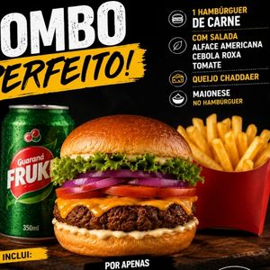 imagem do produto Combo hambúrguer c/ fritas c/ 1 lata de refrigerante pepsi  