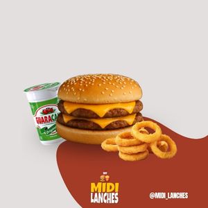 imagem do produto MIDI DUO CHEDDAR + BEBIDA + ONION RINGS 6UND.  
