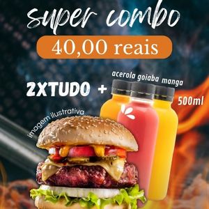 imagem do produto 2 x tudo + suco de 500 ml  ..... observação manga , acerola, goiaba 