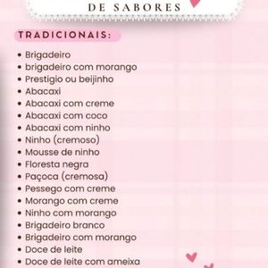 imagem do produto TABELA DE RECHEIOS/ TRADICIONAIS