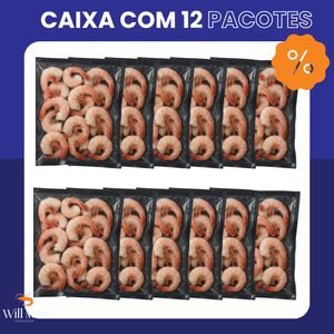 imagem do produto Caixa Com 12 Pacotes de Camarão Rosa G Individual