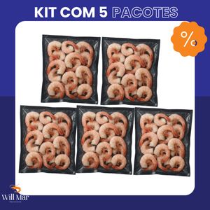 imagem do produto Kit Com 5 Pacotes de Camarão Rosa G Individual - cópia