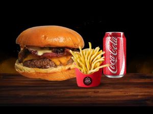 imagem do produto 1 Bacon e Brasa + 1 Batata frita com 100g + 1 Refrigerante 350ml