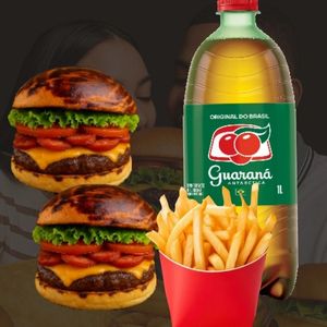 imagem do produto Combo Casal- Double smash calabresa + Guaraná de 1l 