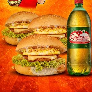 imagem do produto 3 X-EGG BURGUER + 1 GUARANA ANTARTICA 1l