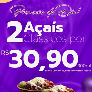 imagem do produto 2 creme de açaí de 300ml no copo 
